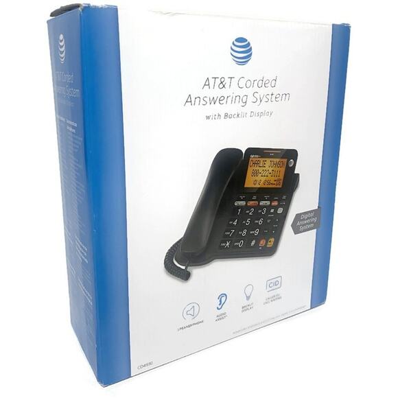 AT&T CD4930 Corded Desk Phone w Digital Answering System & Caller ID Landline - Picture 2 of 9